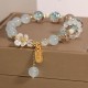 Blue Crystal Amethyst Chalcedony Flower Bracelet Blue Crystal Amethyst Chalcedony Flower Bracelet