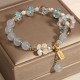 Blue Crystal Amethyst Chalcedony Flower Bracelet Blue Crystal Amethyst Chalcedony Flower Bracelet