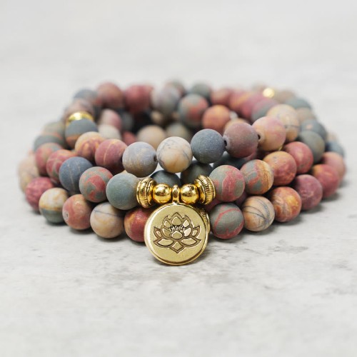 Picasso Jasper Courage Mala Bracelet Picasso Jasper Courage Mala Bracelet