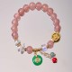 Strawberry Quartz Jade Fu Charm Healing Bracelet Strawberry Quartz Jade Fu Charm Healing Bracelet