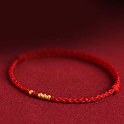 999 Gold Beads Luck Braided Couple Bracelet