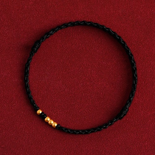 999 Gold Beads Luck Braided Couple Bracelet