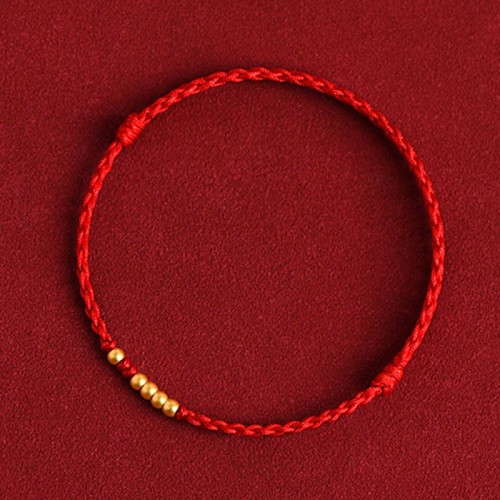 999 Gold Beads Luck Braided Couple Bracelet