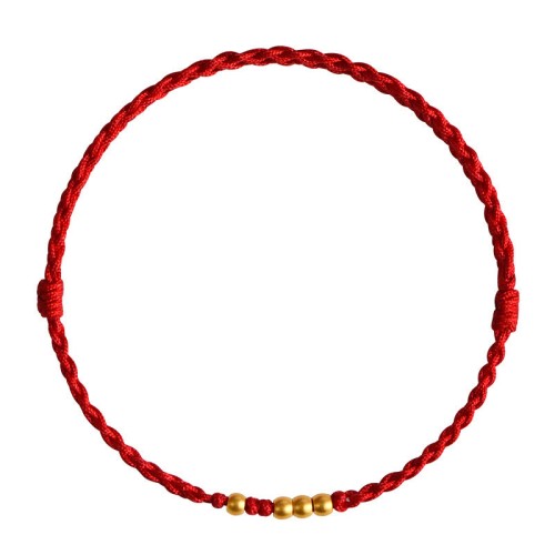 999 Gold Beads Luck Braided Couple Bracelet