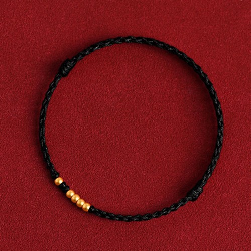 999 Gold Beads Luck Braided Couple Bracelet