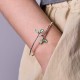 Leaf Pattern Cat Eye Support Cuff Bangle