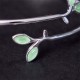 Leaf Pattern Cat Eye Support Cuff Bangle