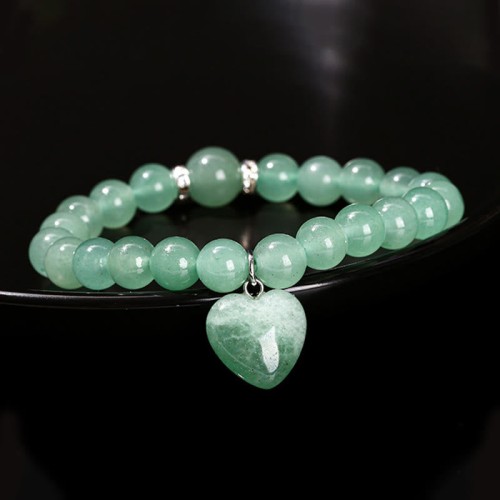 Crystal Green Aventurine Love Heart Balance Bracelet Crystal Green Aventurine Love Heart Balance Bracelet