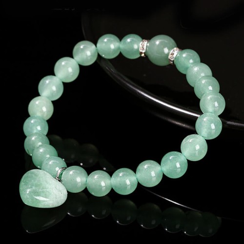 Crystal Green Aventurine Love Heart Balance Bracelet Crystal Green Aventurine Love Heart Balance Bracelet
