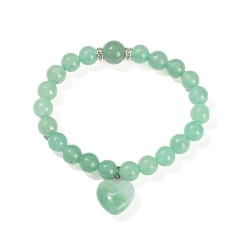 Crystal Green Aventurine Love Heart Balance Bracelet Crystal Green Aventurine Love Heart Balance Bracelet