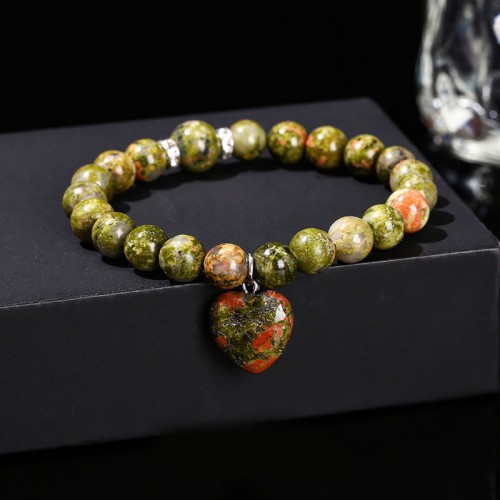 Crystal Green Aventurine Love Heart Balance Bracelet Crystal Green Aventurine Love Heart Balance Bracelet