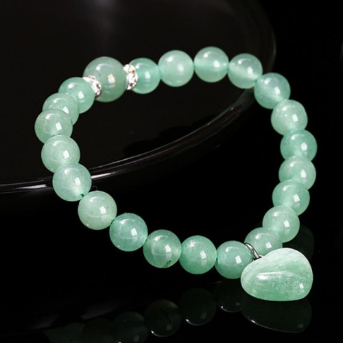 Crystal Green Aventurine Love Heart Balance Bracelet Crystal Green Aventurine Love Heart Balance Bracelet