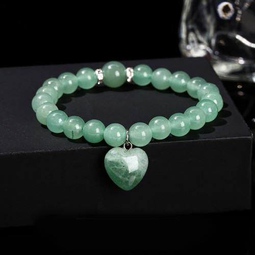 Crystal Green Aventurine Love Heart Balance Bracelet Crystal Green Aventurine Love Heart Balance Bracelet