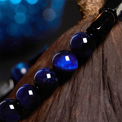 Blue Tiger Eye Black Tourmaline Strength Bracelet