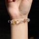 PiXiu White Crystal Citrine Strawberry Quartz Bracelet
