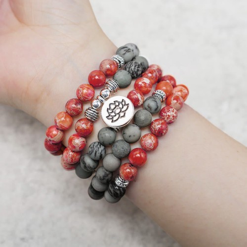 108 Mala Beads Sea Sediment Jasper Protection Bracelet 108 Mala Beads Sea Sediment Jasper Protection Bracelet