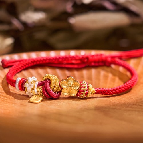 Peach Blossom Luck Red String Bracelet