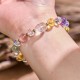 PiXiu White Crystal Citrine Strawberry Quartz Bracelet