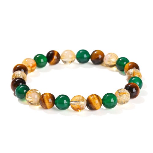 Tiger Eye Green Agate Citrine Mix Protection Bracelet Tiger Eye Green Agate Citrine Mix Protection Bracelet