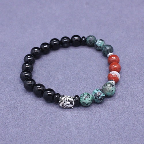 Black Onyx Buddha Head Protection Bracelet Black Onyx Buddha Head Protection Bracelet