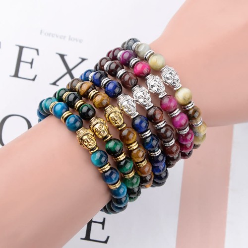 Blue Green Red Tiger Eye Buddha Balance Bracelet Blue Green Red Tiger Eye Buddha Balance Bracelet