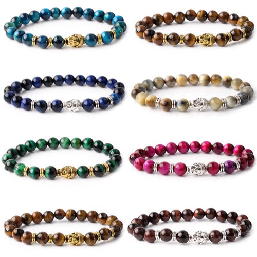 Blue Green Red Tiger Eye Buddha Balance Bracelet Blue Green Red Tiger Eye Buddha Balance Bracelet