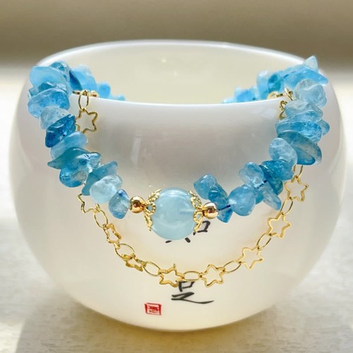 Aquamarine Star Healing Magnetic Buckle Bracelet Aquamarine Star Healing Magnetic Buckle Bracelet