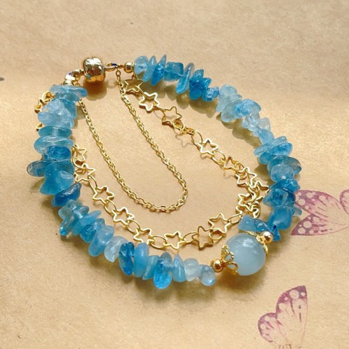 Aquamarine Star Healing Magnetic Buckle Bracelet Aquamarine Star Healing Magnetic Buckle Bracelet