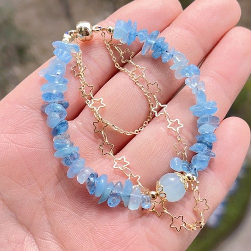 Aquamarine Star Healing Magnetic Buckle Bracelet Aquamarine Star Healing Magnetic Buckle Bracelet