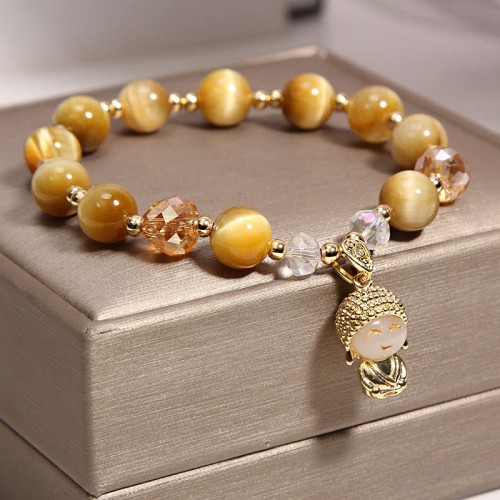 Yellow Tiger Eye Buddha Protection Bracelet Yellow Tiger Eye Buddha Protection Bracelet