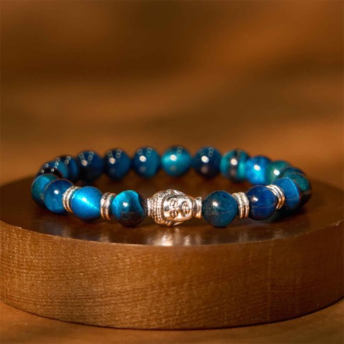 Blue Green Red Tiger Eye Buddha Balance Bracelet Blue Green Red Tiger Eye Buddha Balance Bracelet