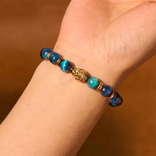Blue Green Red Tiger Eye Buddha Balance Bracelet Blue Green Red Tiger Eye Buddha Balance Bracelet