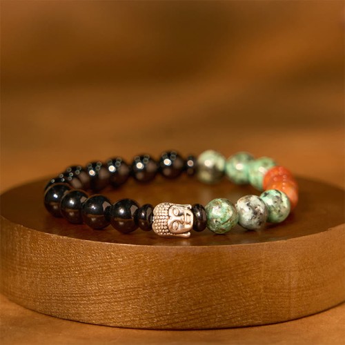 Black Onyx Buddha Head Protection Bracelet Black Onyx Buddha Head Protection Bracelet