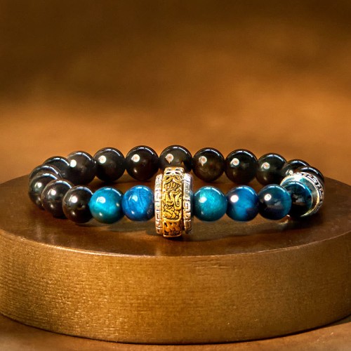 Silver Sheen Obsidian Blue Tiger Eye Protection Bracelet Silver Sheen Obsidian Blue Tiger Eye Protection Bracelet