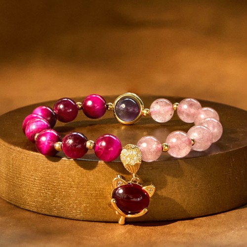 Strawberry Quartz PiXiu Love Bracelet