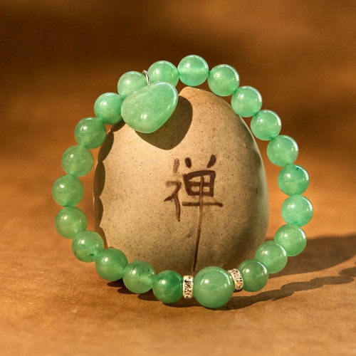 Crystal Green Aventurine Love Heart Balance Bracelet Crystal Green Aventurine Love Heart Balance Bracelet