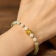 Hetian Jade Gradient Lotus Abundance Bracelet