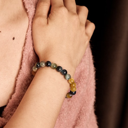 Blue Green Red Tiger Eye Buddha Balance Bracelet Blue Green Red Tiger Eye Buddha Balance Bracelet