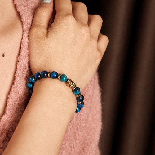 Blue Green Red Tiger Eye Buddha Balance Bracelet Blue Green Red Tiger Eye Buddha Balance Bracelet