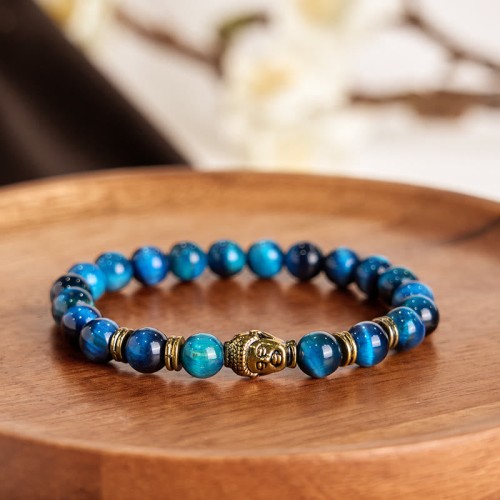 Blue Green Red Tiger Eye Buddha Balance Bracelet Blue Green Red Tiger Eye Buddha Balance Bracelet