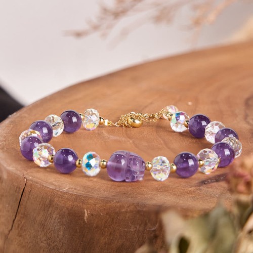 Amethyst PiXiu Crystal Balance Bracelet Amethyst PiXiu Crystal Balance Bracelet