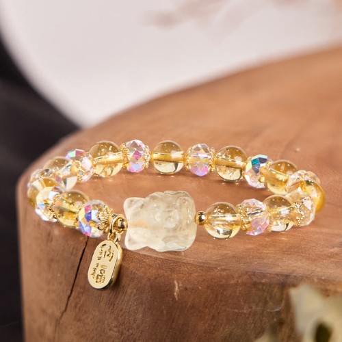 Citrine White Crystal Wealth Fox Bracelet Citrine White Crystal Wealth Fox Bracelet
