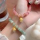 Strawberry Quartz Cyan Jade Lucky Cat Bracelet Strawberry Quartz Cyan Jade Lucky Cat Bracelet