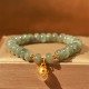 Strawberry Quartz Cyan Jade Lucky Cat Bracelet Strawberry Quartz Cyan Jade Lucky Cat Bracelet