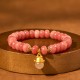 Strawberry Quartz Cyan Jade Lucky Cat Bracelet Strawberry Quartz Cyan Jade Lucky Cat Bracelet