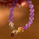 Amethyst White Crystal Flower Healing Bracelet Amethyst White Crystal Flower Healing Bracelet