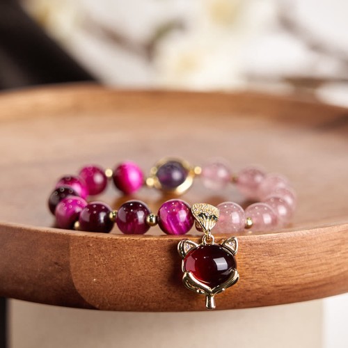 Strawberry Quartz PiXiu Love Bracelet