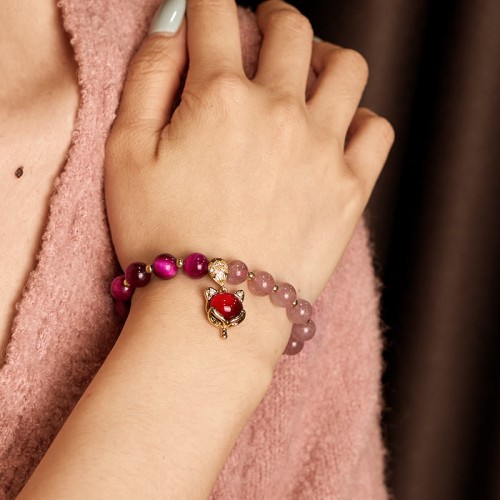 Strawberry Quartz PiXiu Love Bracelet