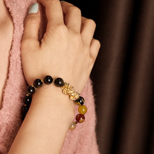 Gold Sheen Obsidian PiXiu Wealth Bracelet Gold Sheen Obsidian PiXiu Wealth Bracelet
