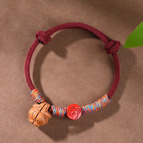 Chinese Zodiac Red String Peach Pit Cinnabar Bracelet Chinese Zodiac Red String Peach Pit Cinnabar Bracelet